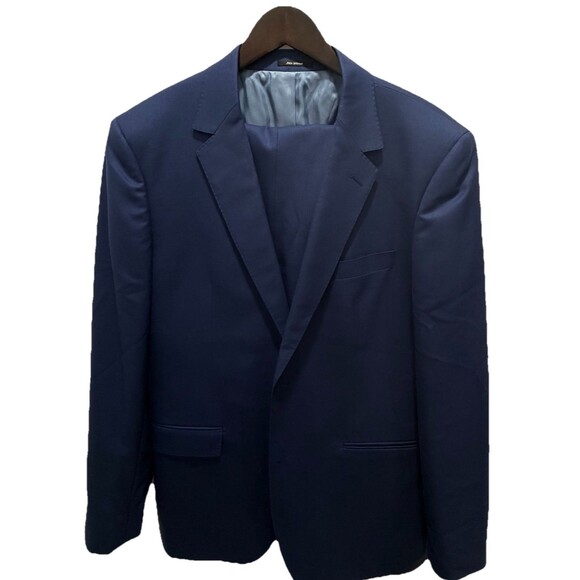 ~$1250 Mattarazi Uomo Milano Super 150s Solid Navy Wool Suit 54 EU 44 US - Picture 2 of 11